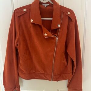 Rust Orange Faux Suede Women's Jacket